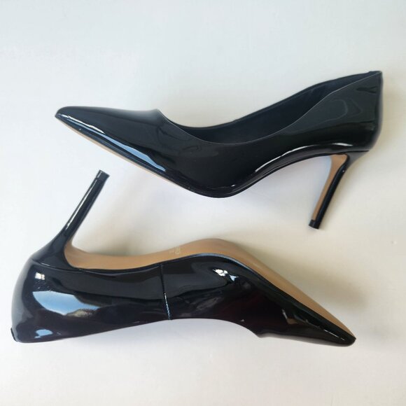 Jenn Ardor Comfortable Stiletto Pumps Black Patent High Heels Office Siren Sexy - Picture 5 of 12